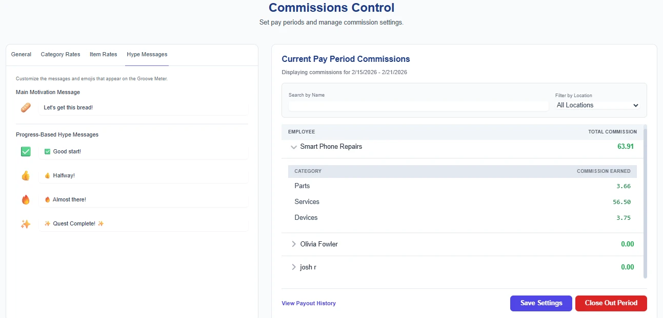 Live Commission Control UI